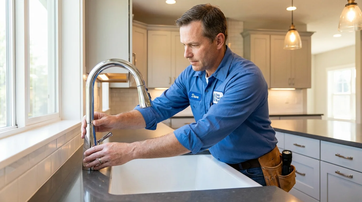Kitchen faucet installation by Johns Plumbing LLC in Frederic